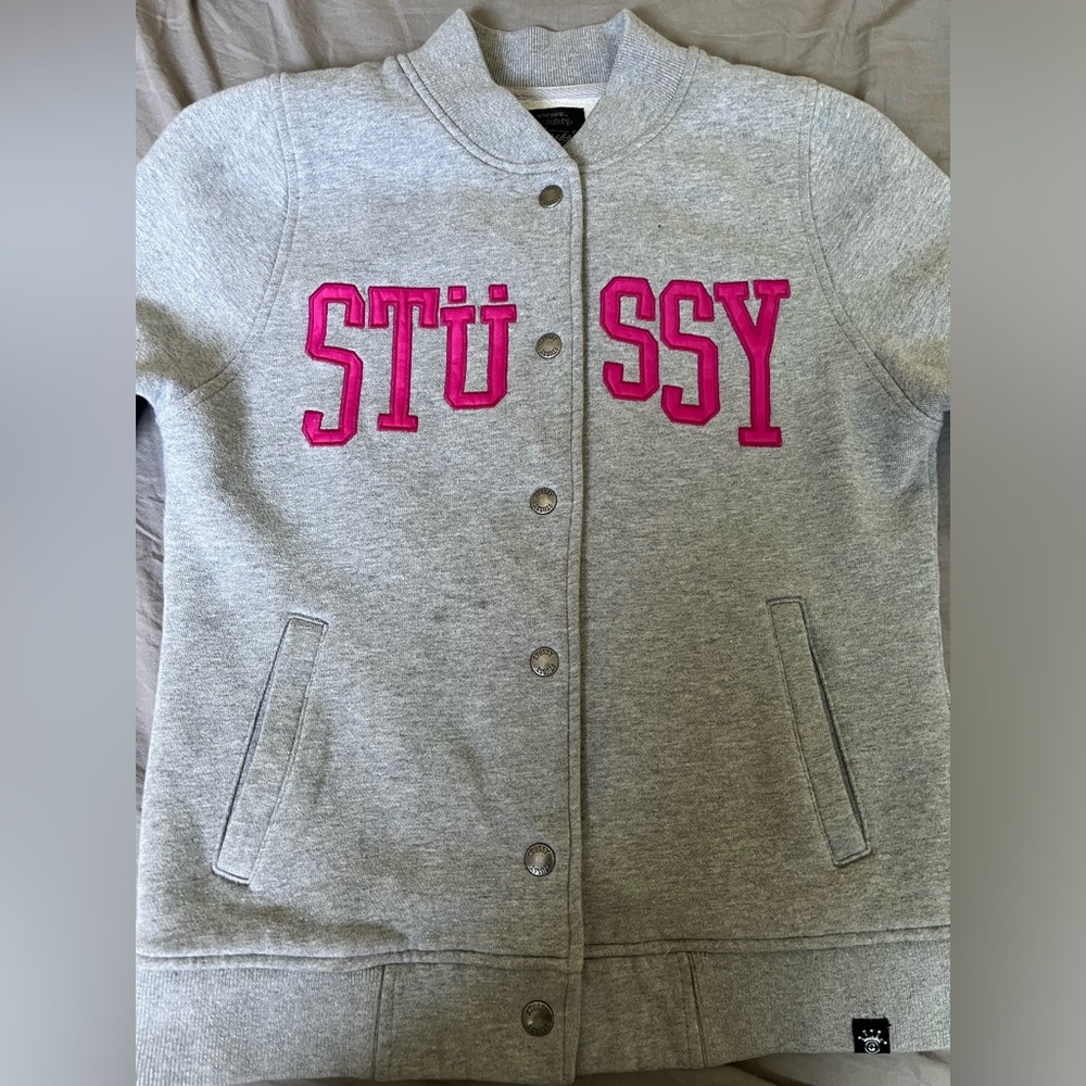Stüssy grey bomber jacket